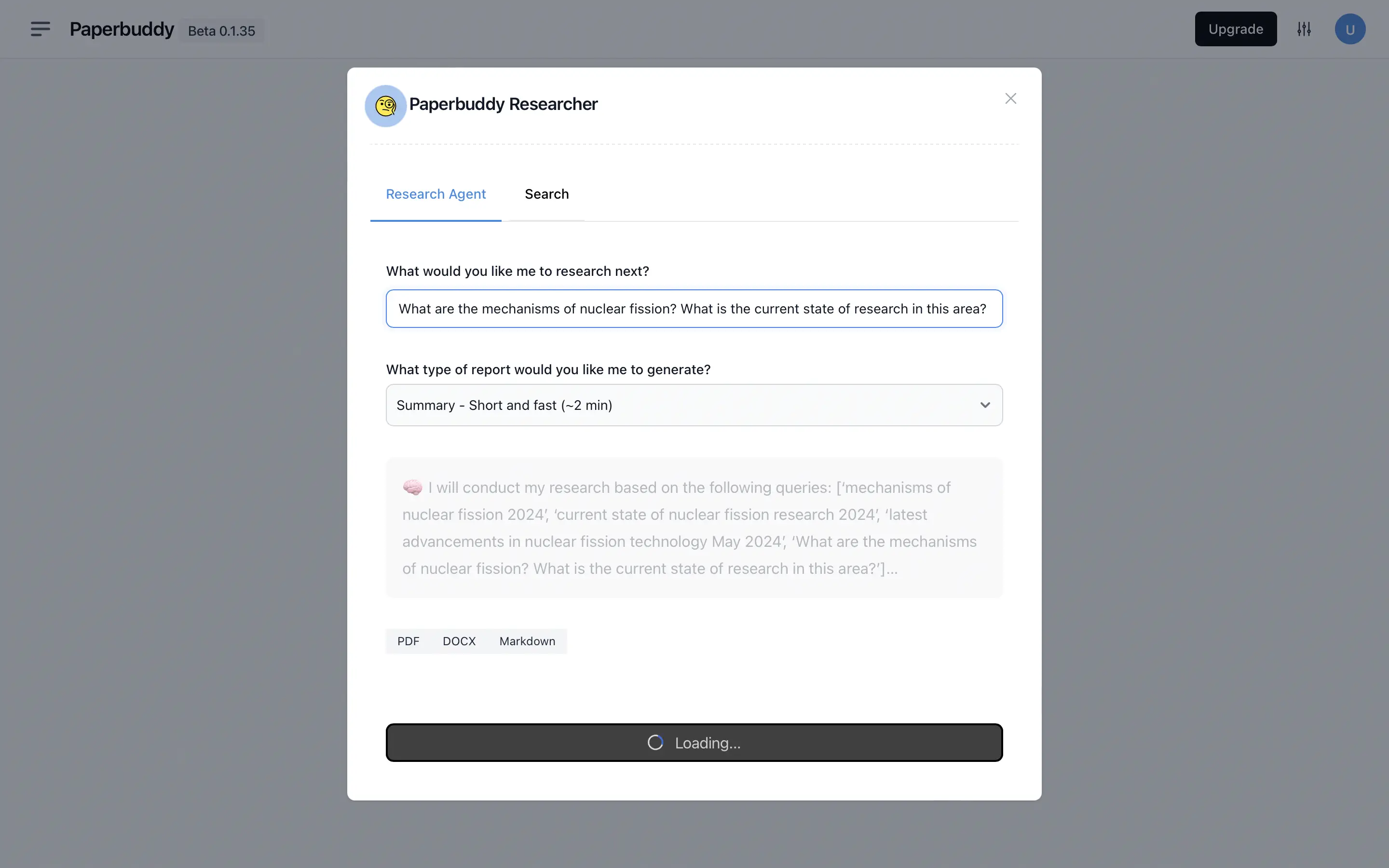 picture of research agent in action