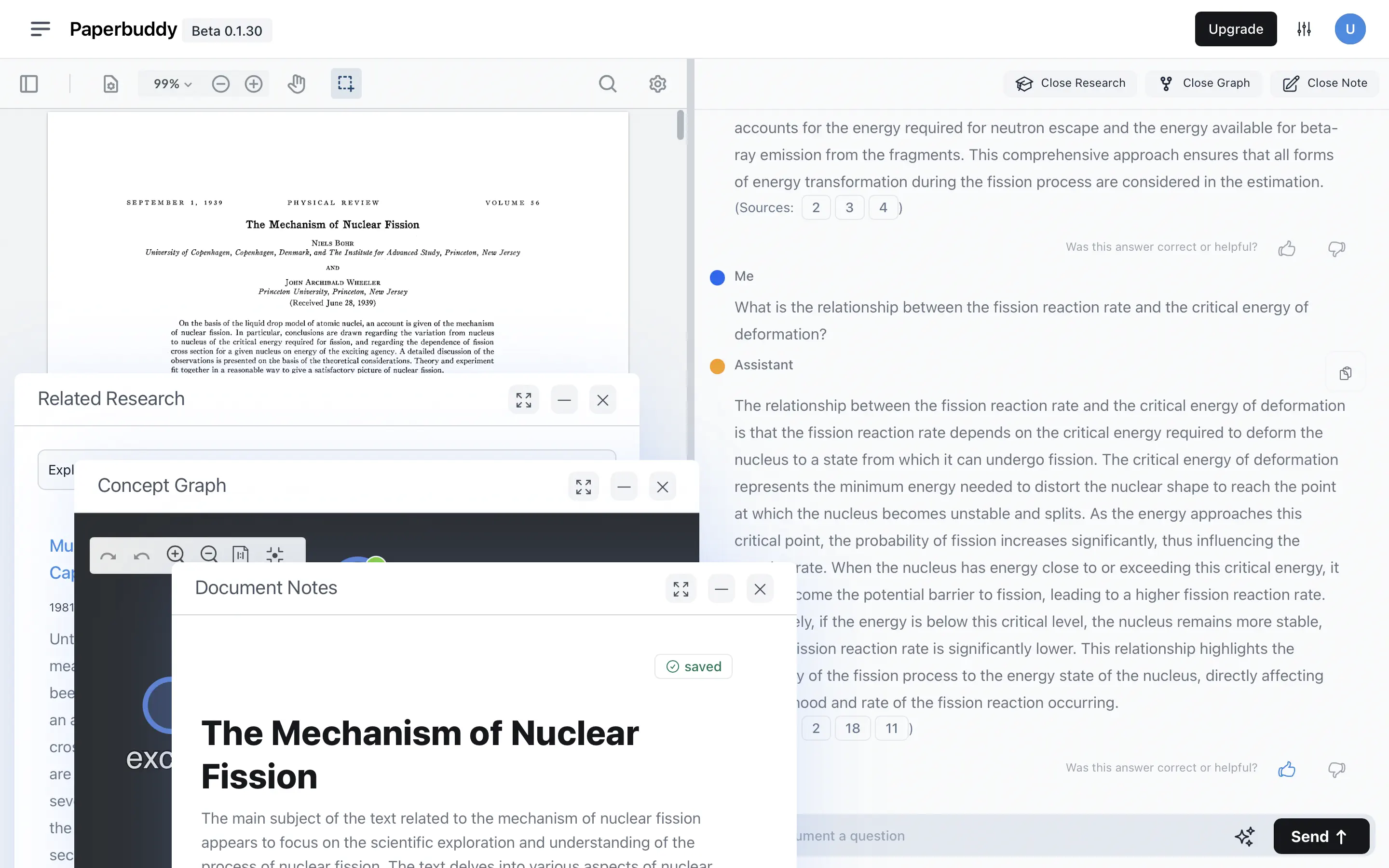 The Paperbuddy App with open windows